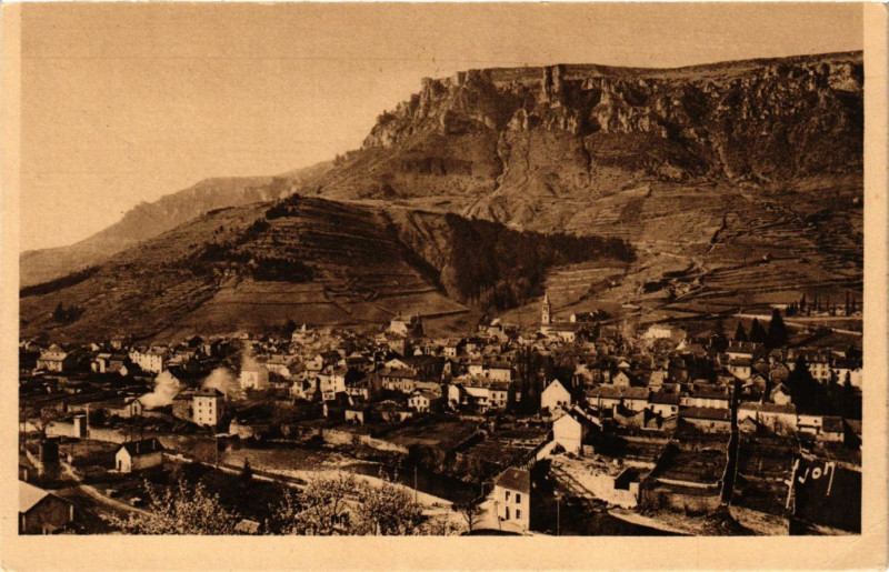 Carte postale ancienne Florac - Vue générale