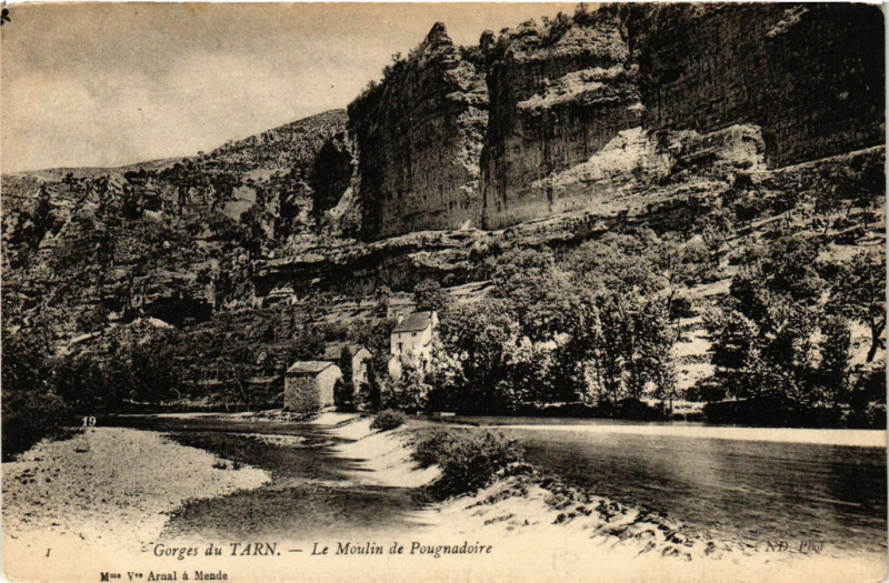 Carte postale ancienne Le Moulin de Pougnadoire - Gorges du Tarn
