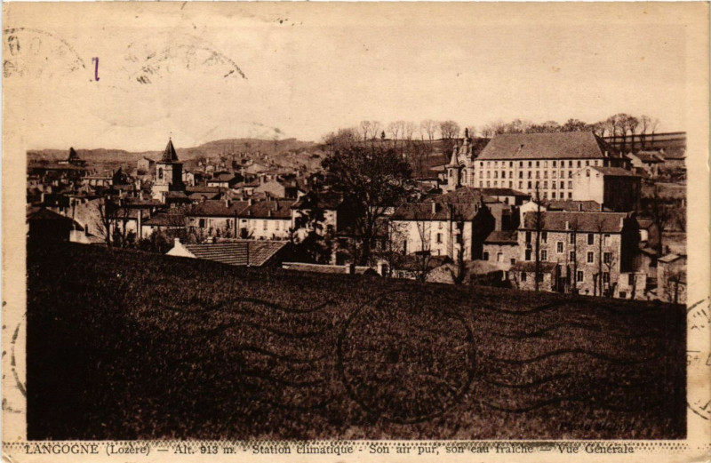 Carte postale ancienne Langogne - Vue générale à Langogne