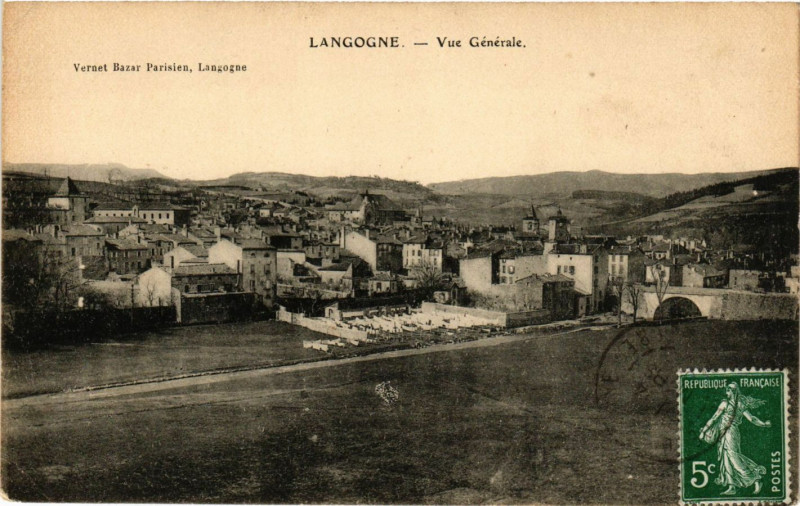 Carte postale ancienne Langogne - Vue générale à Langogne