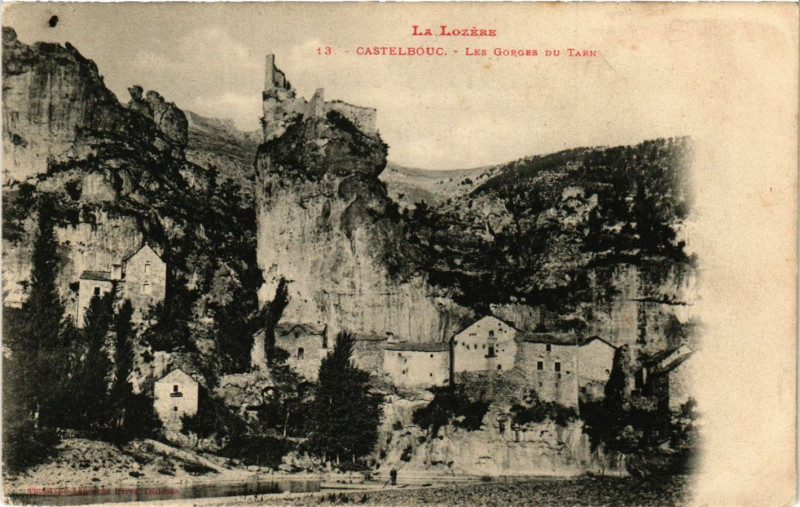 Carte postale ancienne Castelbouc - Les Gorges du Tarn