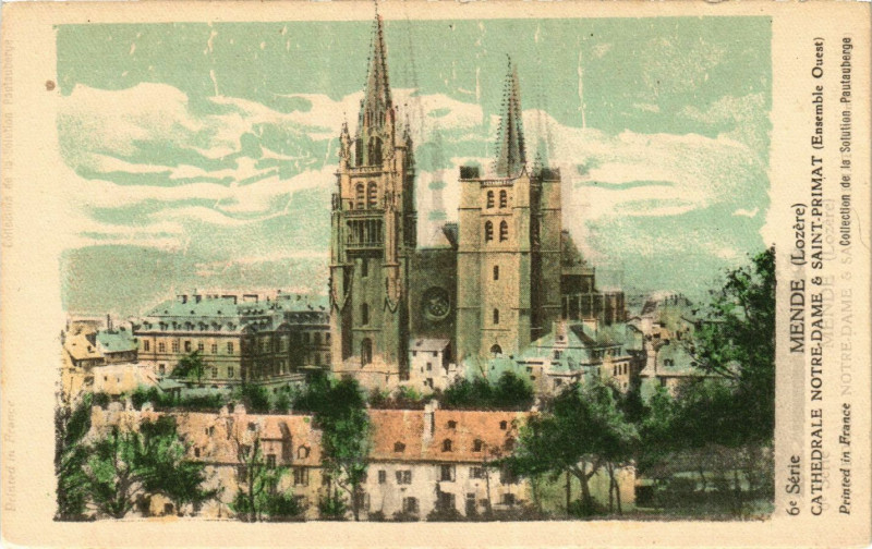 Carte postale ancienne Mende - Cathédrale N.-D. et Saint-Primat à Mende