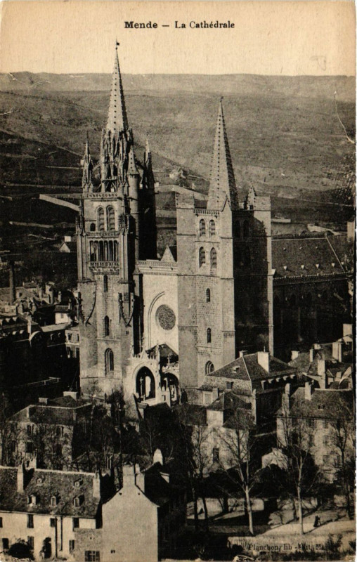 Carte postale ancienne Mende - La Cathédrale à Mende