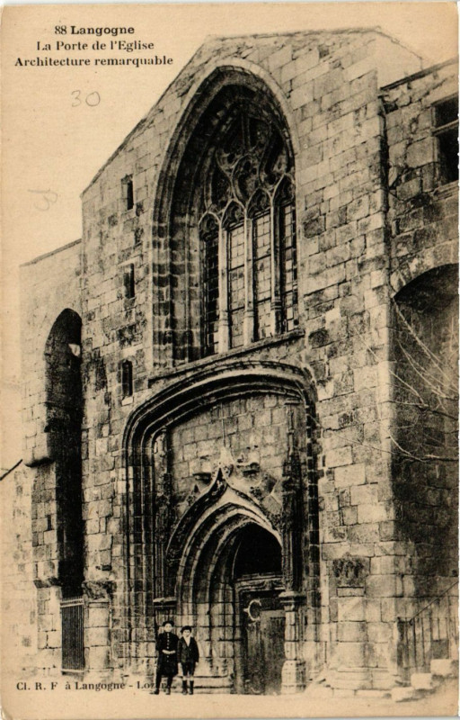 Carte postale ancienne Langogne - La Porte de Eglise à Langogne