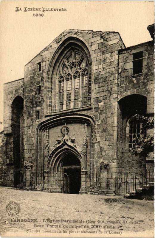 Carte postale ancienne Langogne - Eglise Paroissiale à Langogne