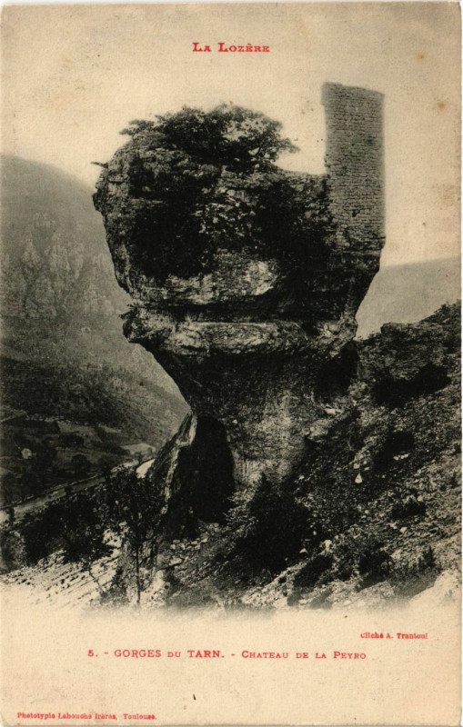 Carte postale ancienne Chateau de la Peyro - Gorges du Tarn