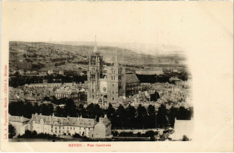Carte postale ancienne Mende - Vue centrale à Mende