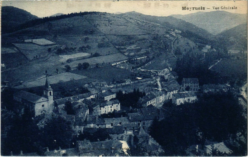 Carte postale ancienne Meyruels - Vue générale
