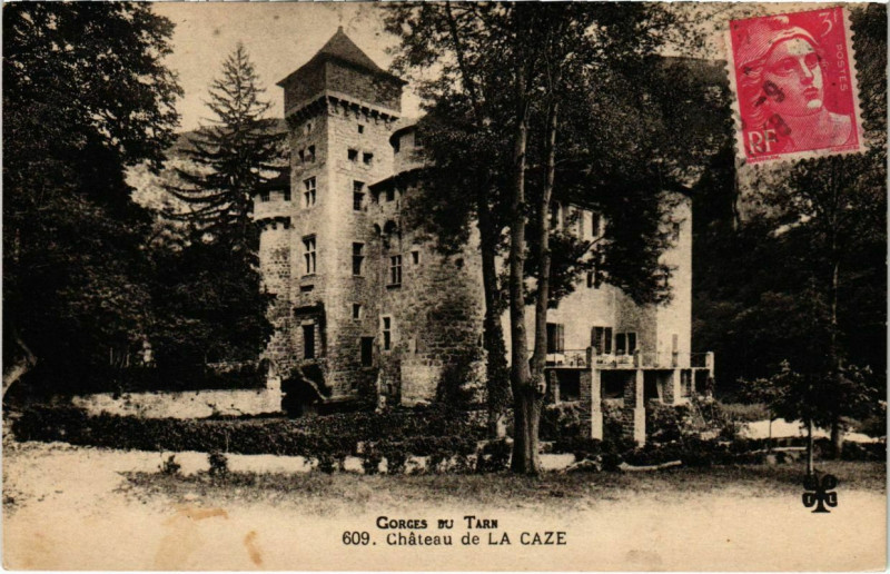 Carte postale ancienne Gorges du Tarn - Chateau de la Caze