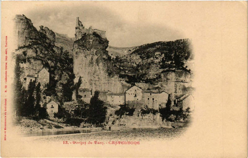 Carte postale ancienne Gorges du Tarn - Castenbone