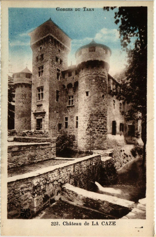 Carte postale ancienne Gorges du Tarn - Chateau de la Caze