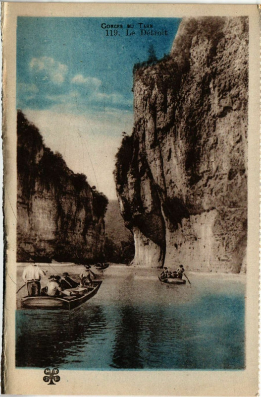 Carte postale ancienne Gorges du Tarn - Le Detroit