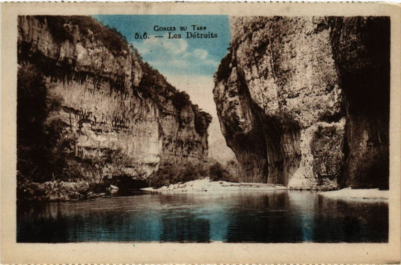 Carte postale ancienne Gorges du Tarn - Les Detroits
