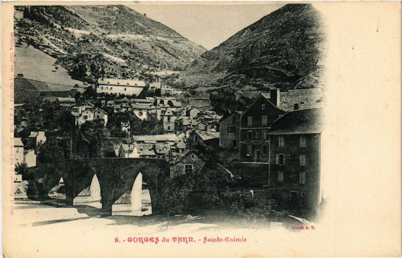 Carte postale ancienne Gorges du Tarn - Sainte-Enimie