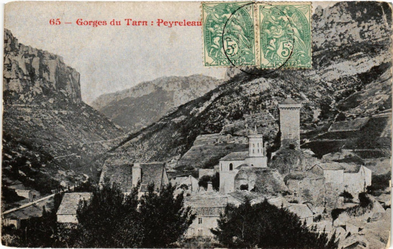 Carte postale ancienne Gorges du Tran - Peyreleau