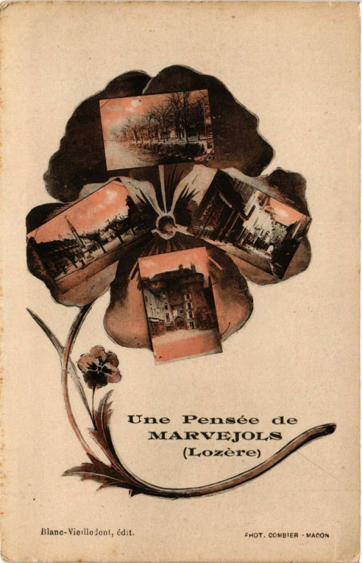 Carte postale ancienne Une Pensée de Marvejols à Marvejols