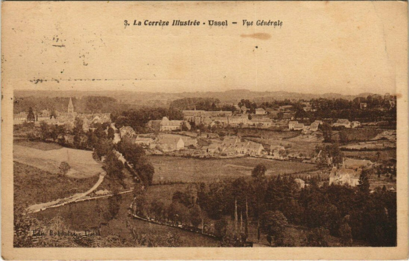Carte postale ancienne Ussel vue générale à Ussel
