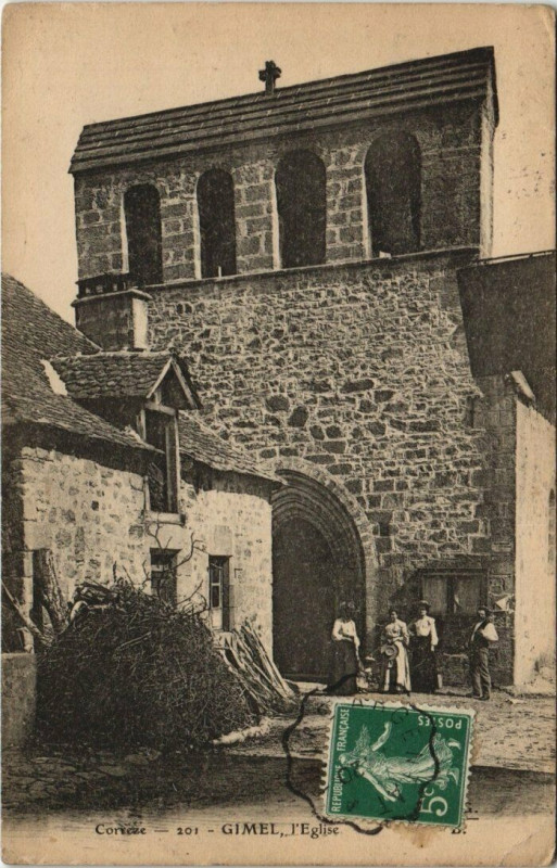 Carte postale ancienne Gimel Eglise