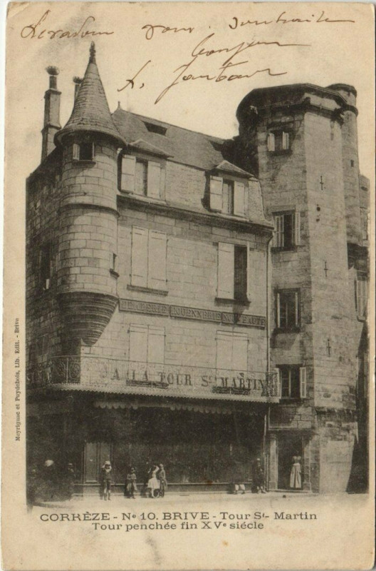 Carte postale ancienne Brive - Tour Saint-Martin
