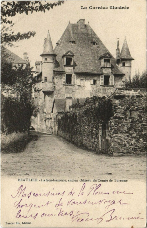 Carte postale ancienne Beaulieu - Le Gendarmerie