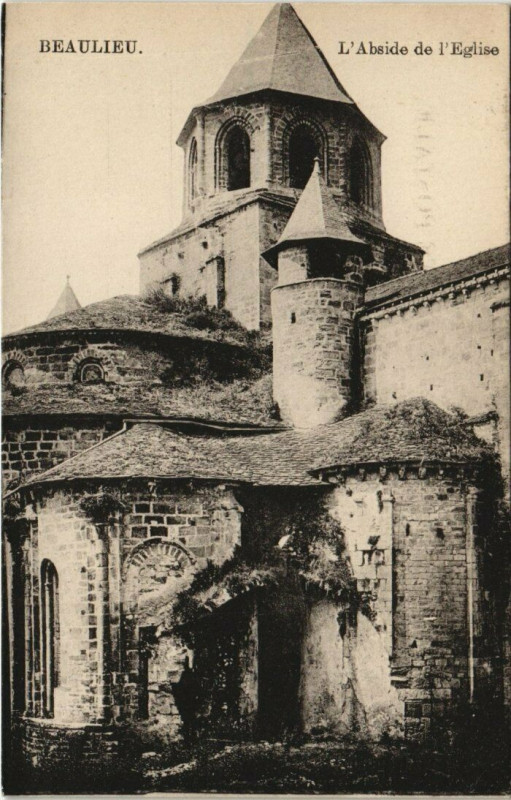 Carte postale ancienne Beaulieu - L'Abside de l'Eglise