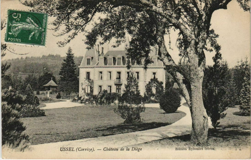 Carte postale ancienne Ussel Chateau de la Diege France à Ussel