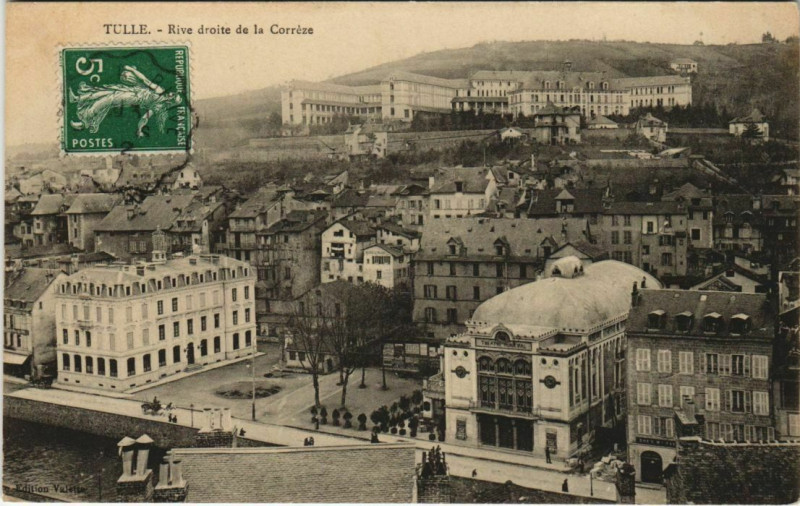Carte postale ancienne Tulle Rive droite de la Correze France à Tulle