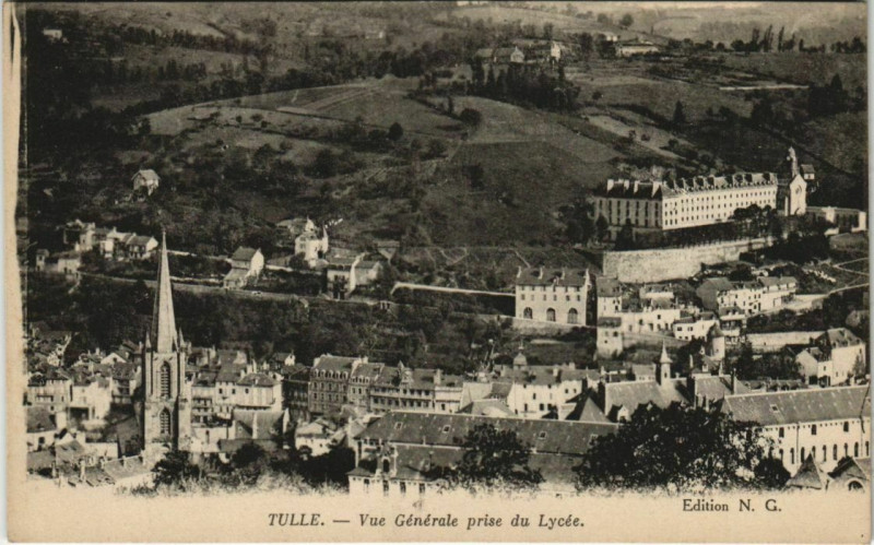 Carte postale ancienne Tulle Vue Generale prise du Lycee France à Tulle