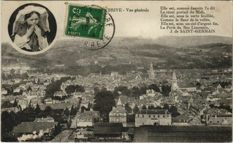 Carte postale ancienne Brive Vue Generale France