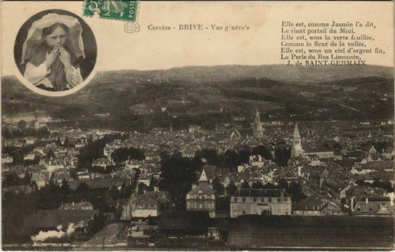 Carte postale ancienne Brive Vue Generale France