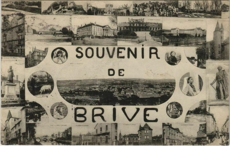 Carte postale ancienne Souvenir de Brive France