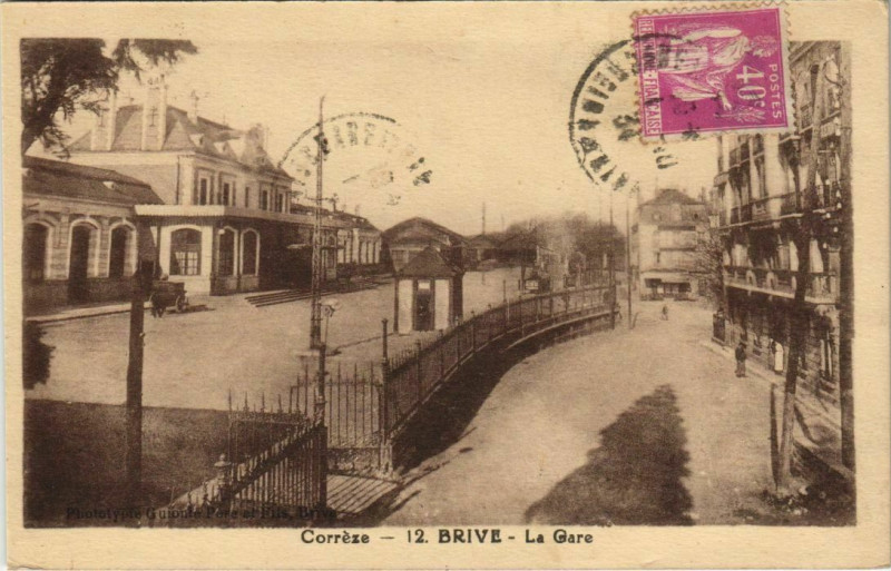 Carte postale ancienne Brive La Gare France
