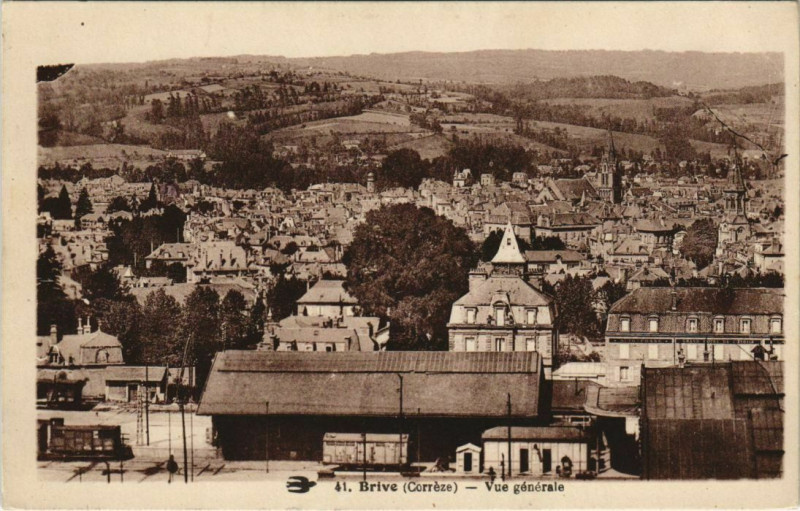 Carte postale ancienne Brive Vue Generale France