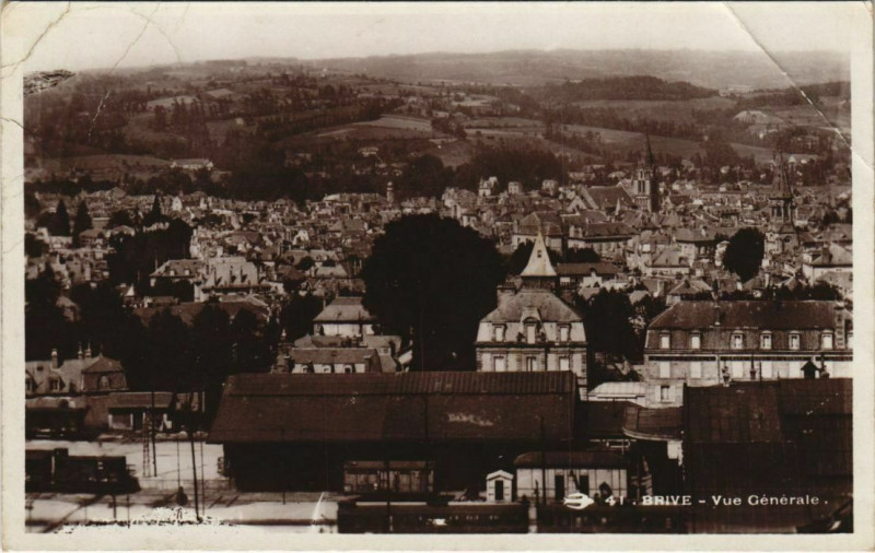 Carte postale ancienne Brive Vue Generale France