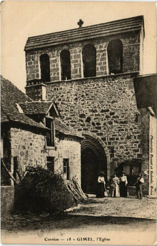Carte postale ancienne Gimel - L'Eglise