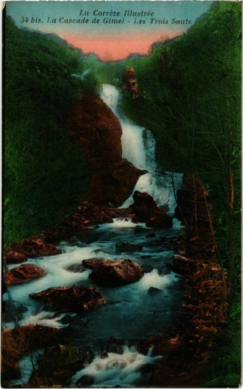 Carte postale ancienne La Cascade de Gimel - Les Trois Sauts