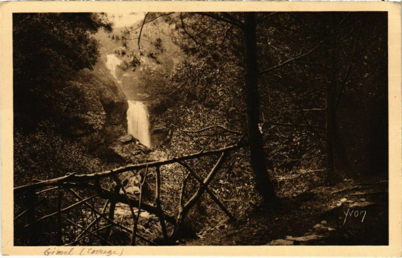 Carte postale ancienne Gimel - La Cascade - Le Limousin
