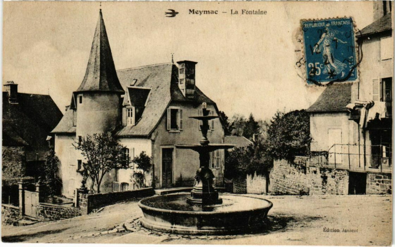 Carte postale ancienne Meymac - La Fontaine à Meymac