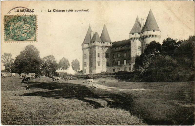 Carte postale ancienne Lubersac - Le Chateau - Cote Couchant à Lubersac