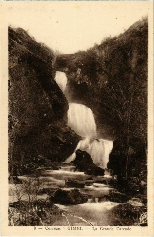 Carte postale ancienne Gimel - La Grande Cascade