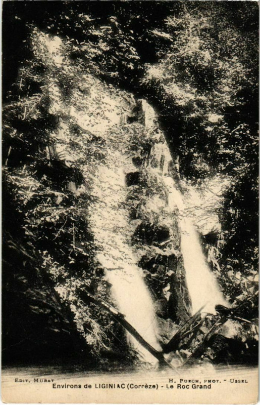 Carte postale ancienne Environs de Ligniac - Le Roc Grand