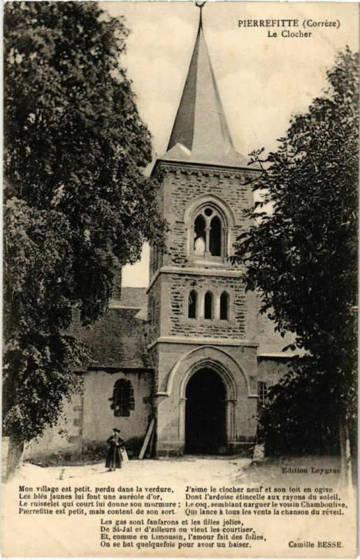 Carte postale ancienne Pierrefitte - Le Clocher à Pierrefitte