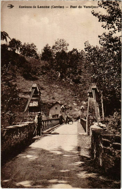 Carte postale ancienne Environs de Lonzac - Pont de Vernejoux