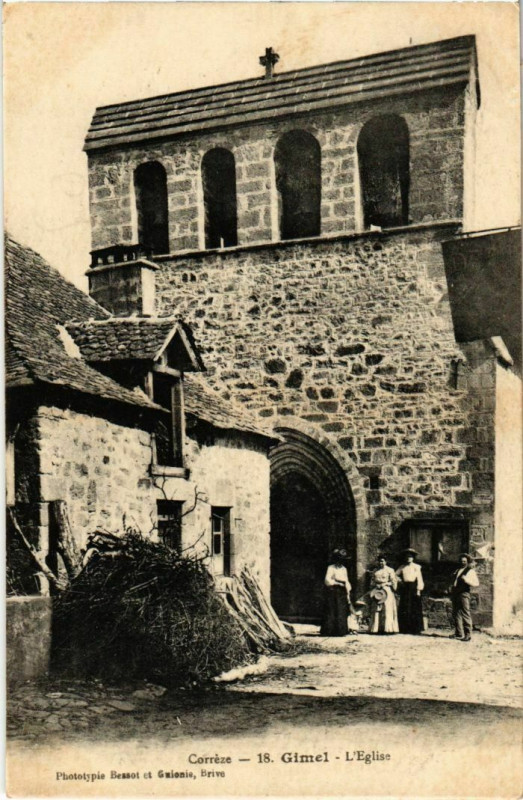 Carte postale ancienne Gimel - L'Eglise