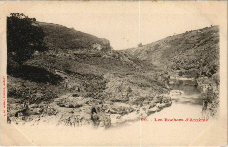 Carte postale ancienne Les Rochers d'Anzeme France