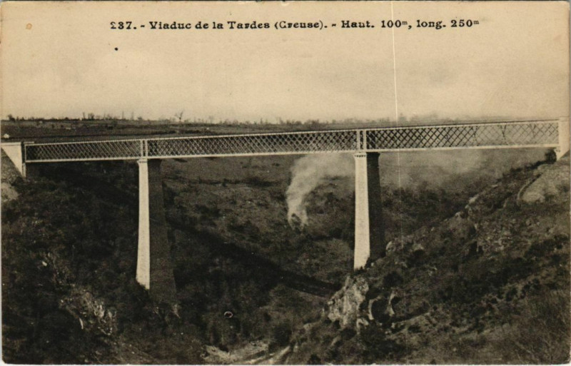 Carte postale ancienne Viaduc de la Tardes France à Tardes