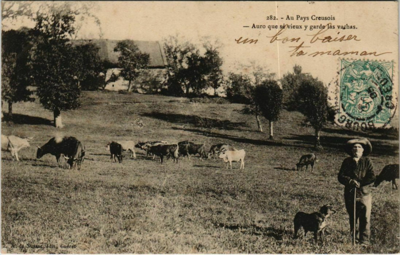 Carte postale ancienne Au Pays Creusois France