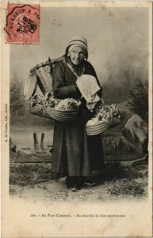 Carte postale ancienne Au pays Creusois France