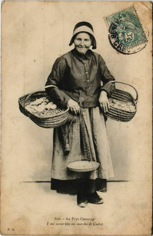 Carte postale ancienne Au pays Creusois France