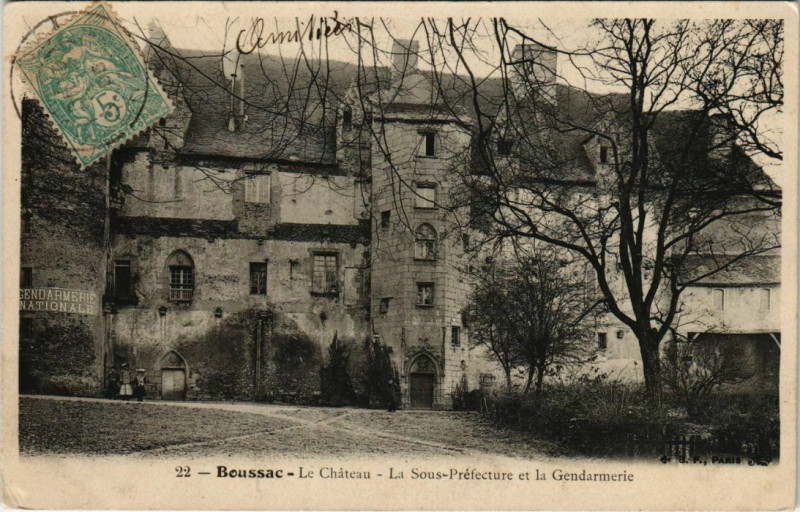 Carte postale ancienne Boussac Le Chateau France à Boussac